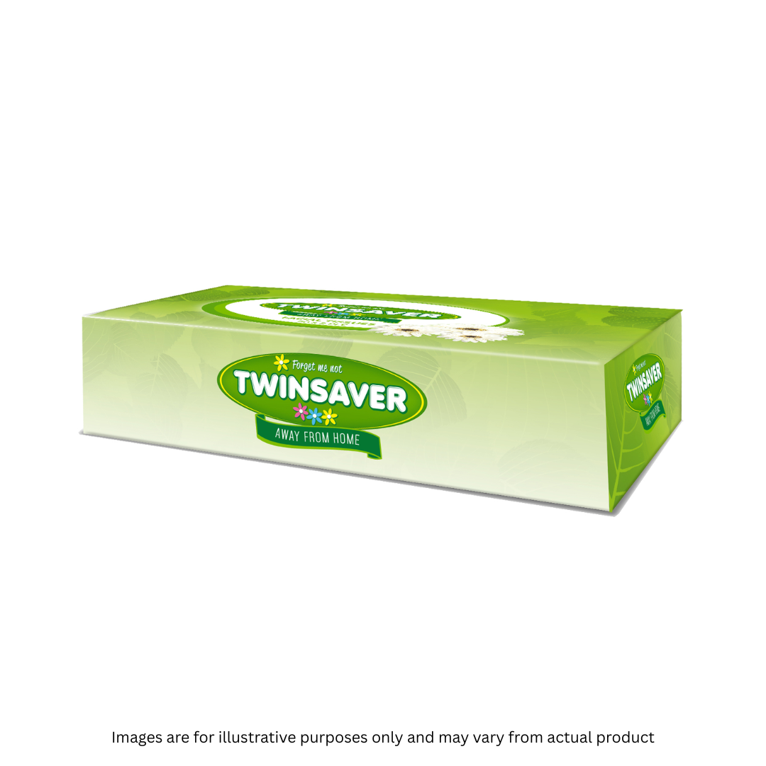 TWINSAVER | 2 PLY FACIAL TISSUE WHITE | 1 BOX | 90 SHEETS (25B) | ITEM CODE: 2030/1-2025