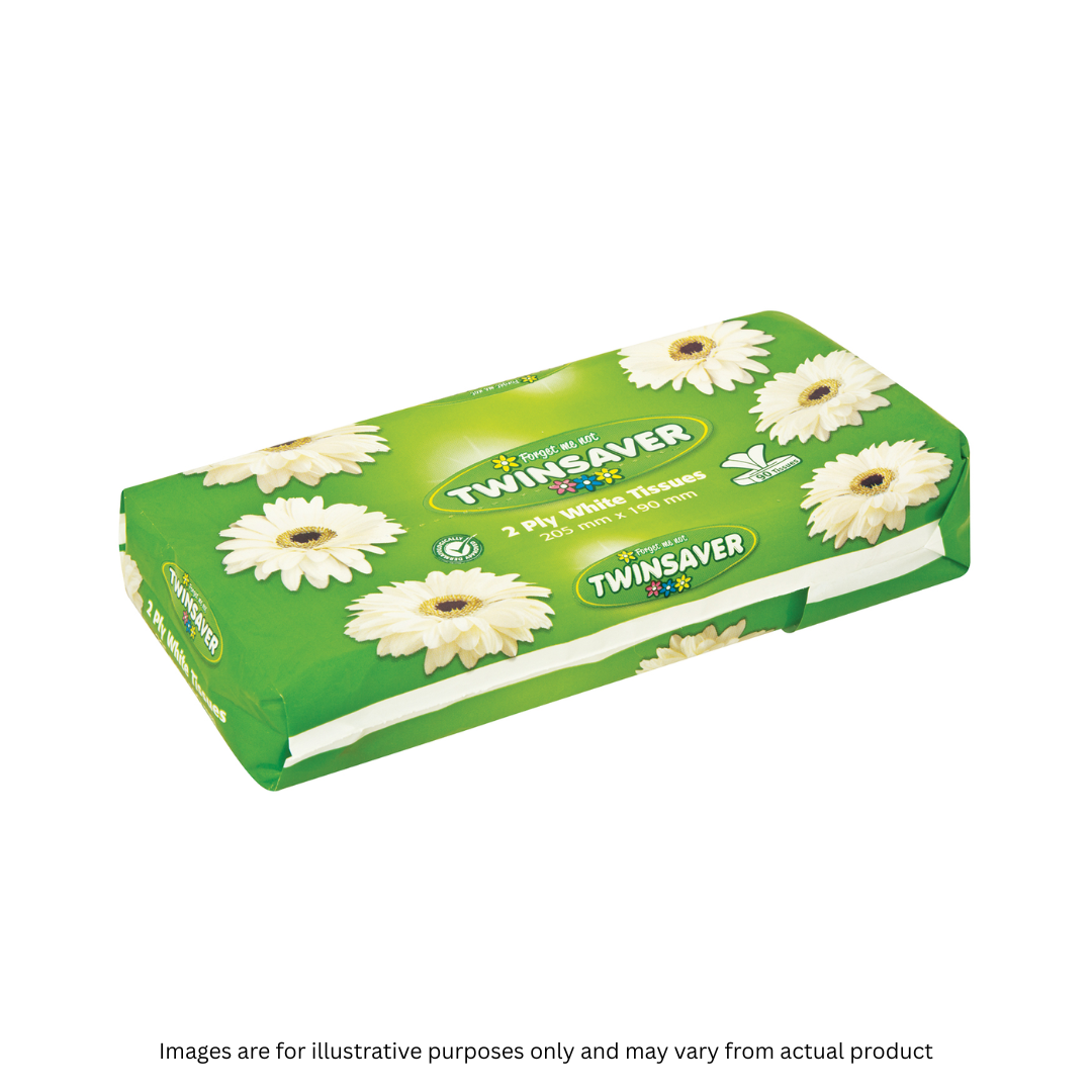 TWINSAVER | 2 PLY FACIAL TISSUE WHITE | 40 SOFT PACKS | 90 SHEETS (25B) | ITEM CODE: 2032-2025 - Image 2