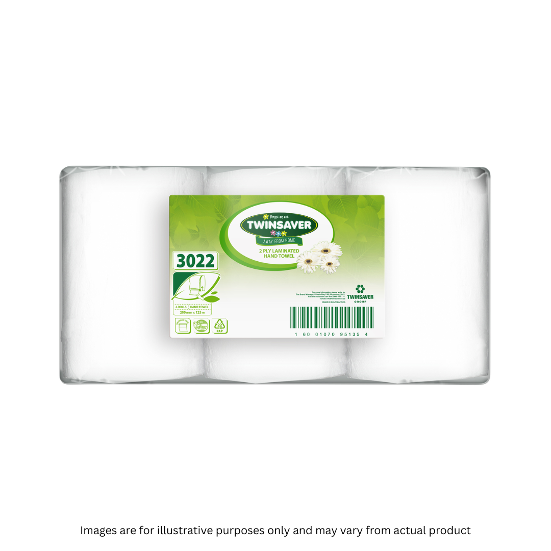 TWINSAVER | 2 PLY AUTOCUT LAMINATE REFLEX HAND TOWEL X 6 ROLLS (25A) | ITEM CODE: 3022-2025