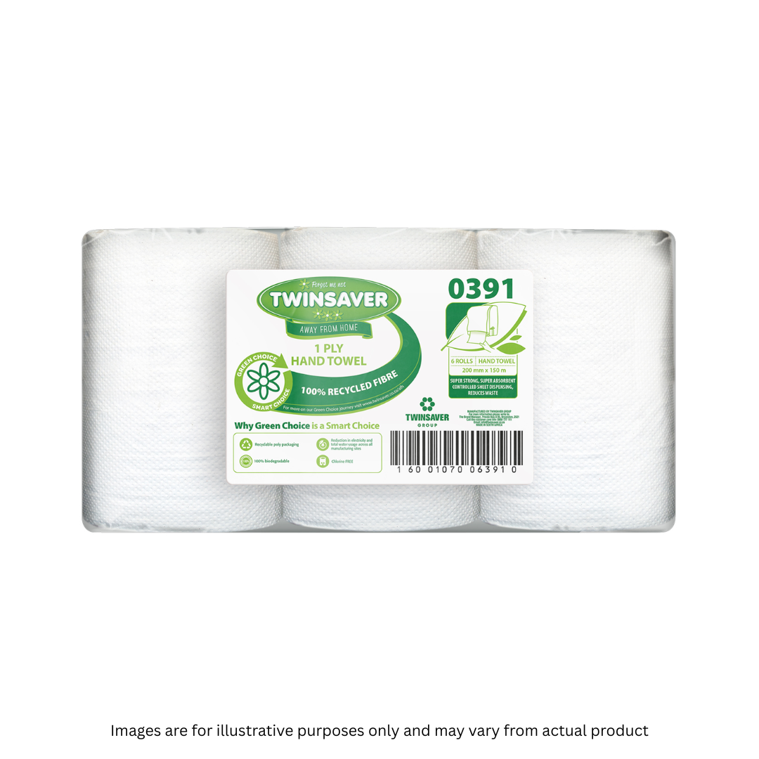 TWINSAVER | 1 PLY REFLEX HAND TOWEL X 6 ROLLS (25A) | ITEM CODE: 391-2025