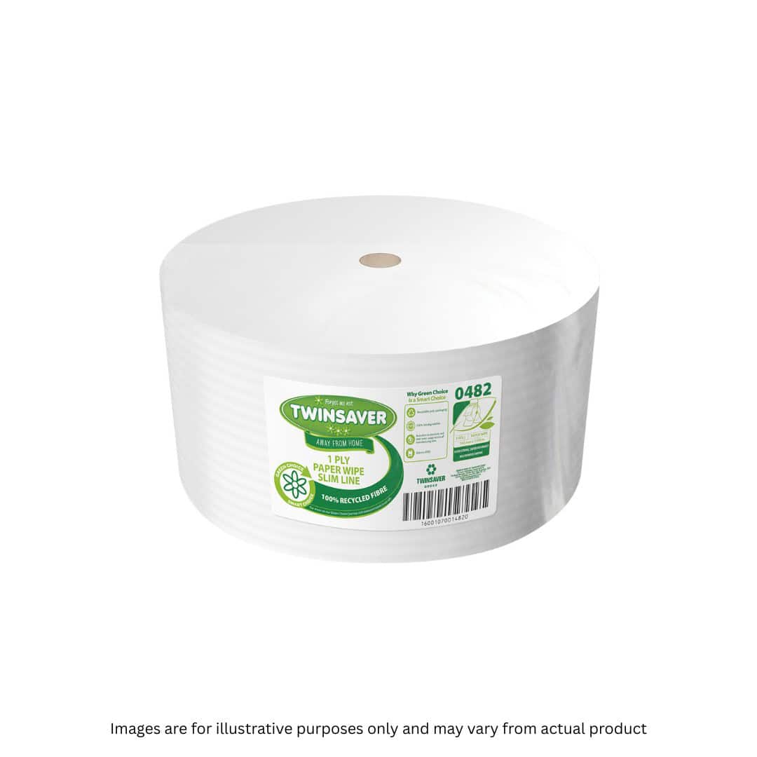 TWINSAVER | 1 PLY WIPER ROLL SLIM LINE 160MM X 1500M | ITEM CODE: 482