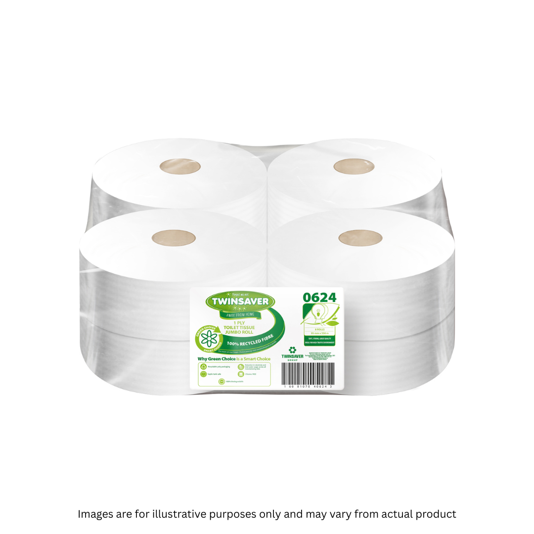 TWINSAVER | 1 PLY TOILET PAPER JUMBO X 8 ROLLS (25A) | ITEM CODE: 624-2025