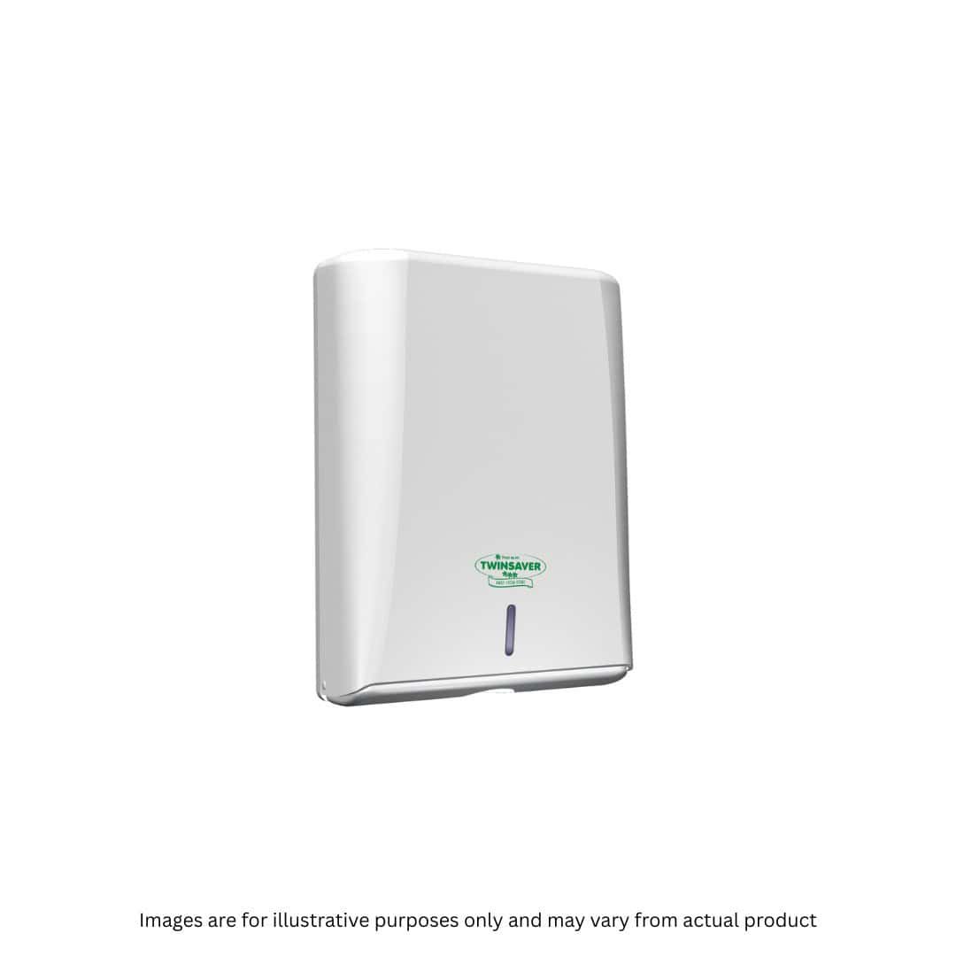 TWINSAVER | FOLDED HAND TOWEL DISPENSER WHITE | ITEM CODE: 914