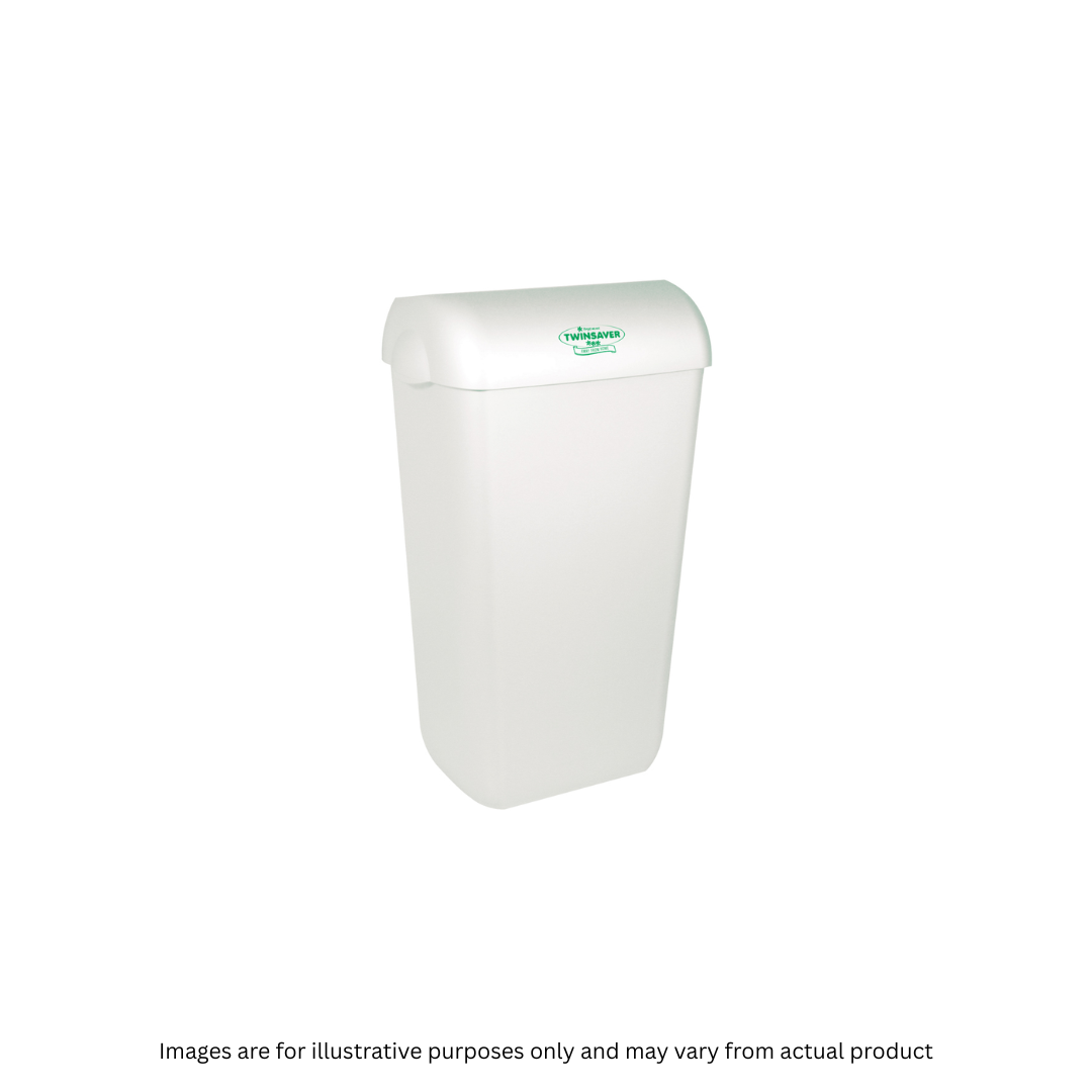 TWINSAVER | 23L WALL BIN WITH LID WHITE (25A) | ITEM CODE: 935-2025