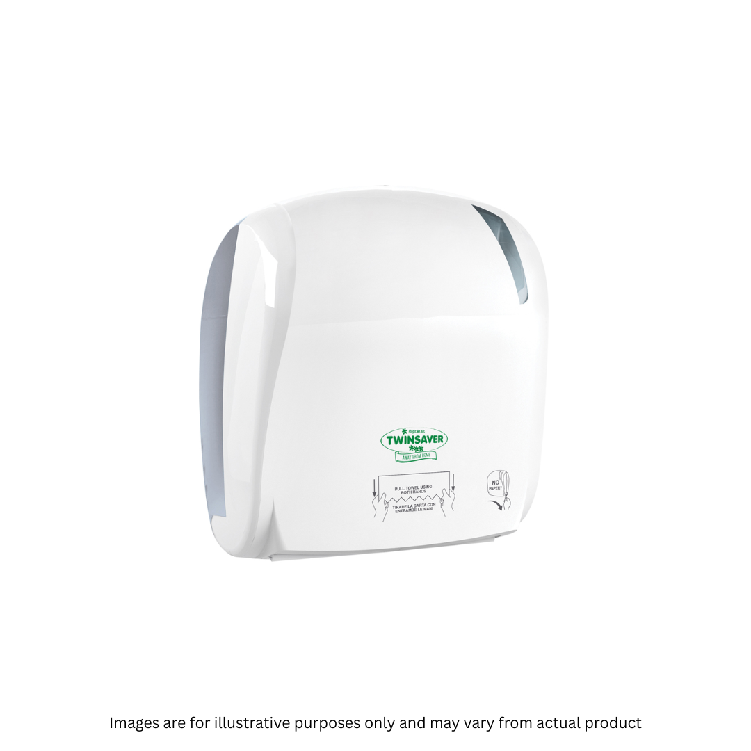 TWINSAVER | AUTO-CUT HAND TOWEL DISPENSER WHITE (25A) | ITEM CODE: 936-2025