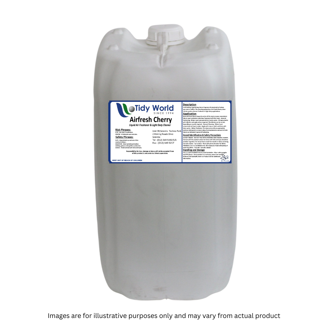 TIDY AIR CHERRY | LIQUID AIR FRESHNER & LIGHT DUTY CLEANER-25L-2025