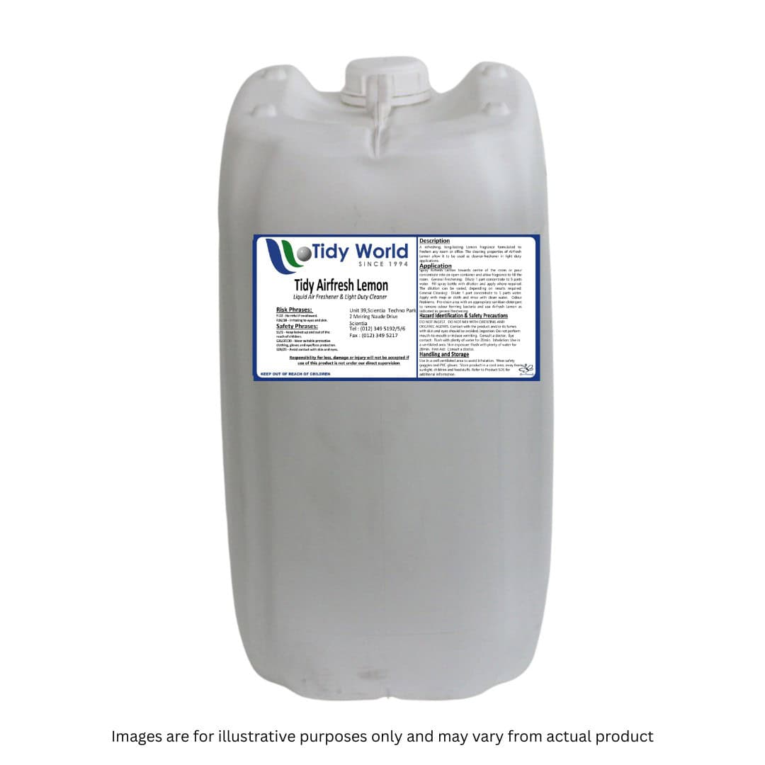 TIDY AIR LEMON | LIQUID AIR FRESHNER & LIGHT DUTY CLEANER-25L