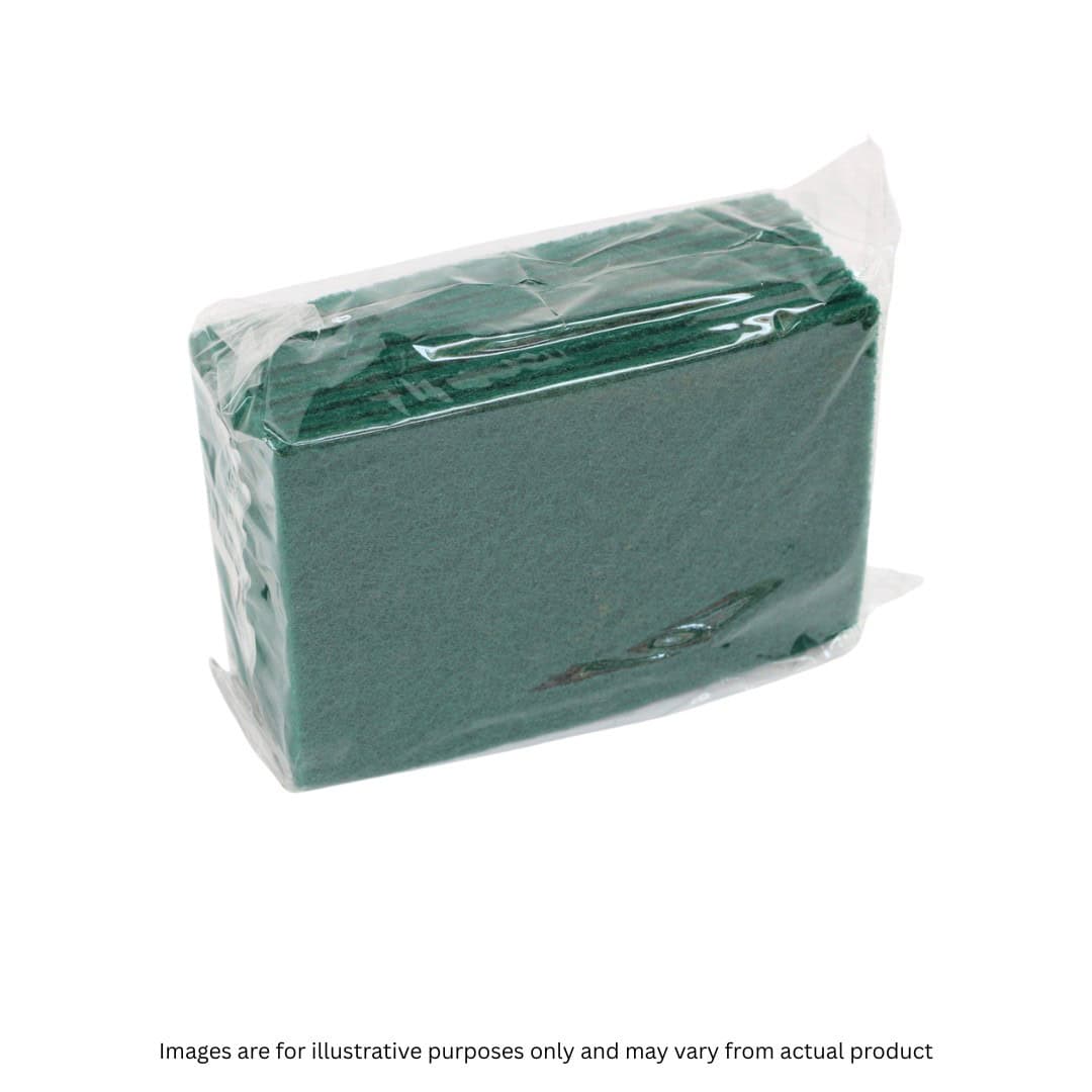 GENERAL PURPOSE GREEN SCOURERS  X 10 | 140MM X 230MM