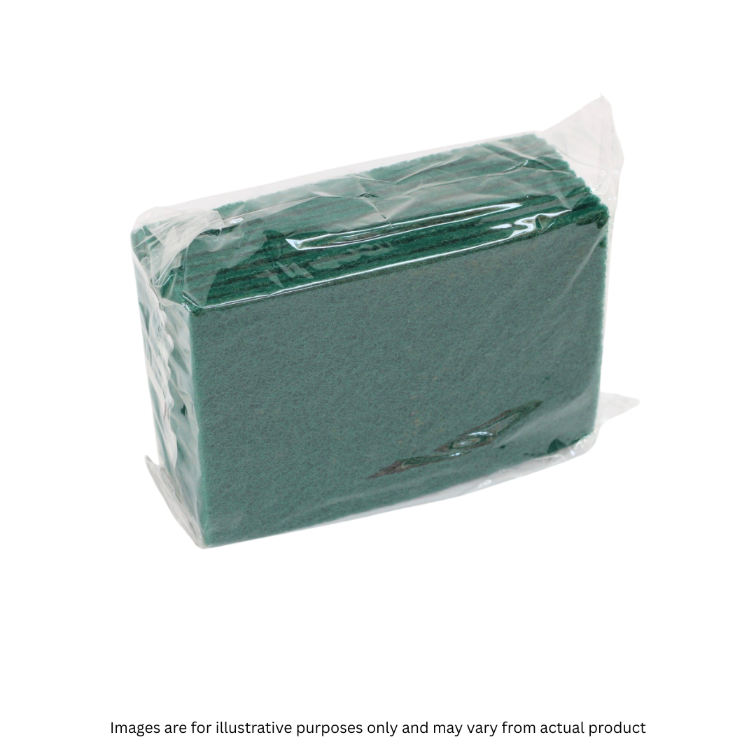 GENERAL PURPOSE GREEN SCOURERS  X 10 | 140MM X 230MM (25D)
